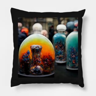 colourful glass blown bottle's Pillow