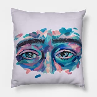 Sad and crying eyes. Pillow