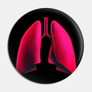 Realistic Lungs Organ Retro Colorful Pin