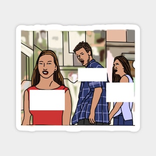 Distracted Boyfriend Funny Meme Template Magnet