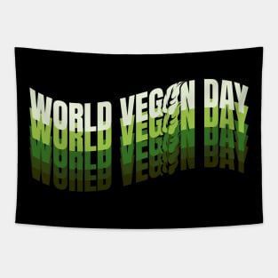 Vintage Logo World Vegan Day Tapestry