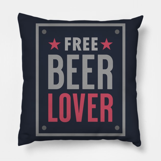 Free Beer Lover 02 Pillow by Dellan