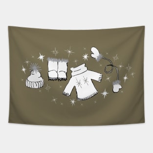 Winter weather snow lover cartoon illustration Tapestry