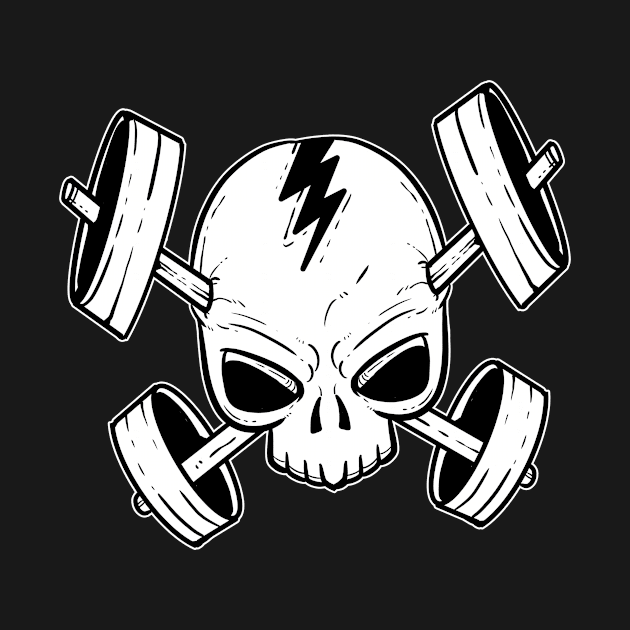 Skull Train Hard - For Gym & Fitness by RocketUpload