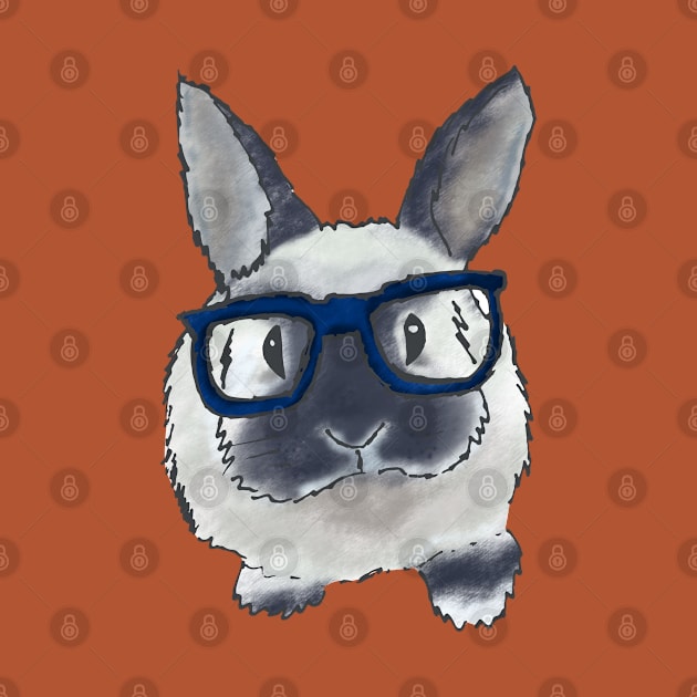 adorable bunny with glasses by Nina_R