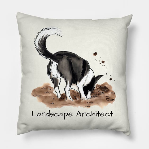 LANDSCAPE ARCHITECT Border Collie Pillow by ZogDog Pro