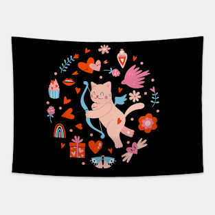 Funny Valentines Day Cats Kitten Valentine Cat Dad Cat Mom Tapestry