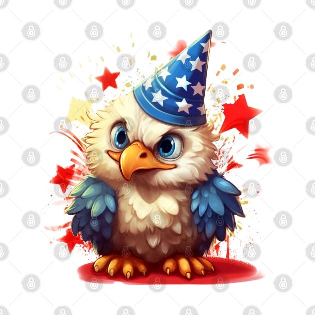 4th of July Baby Bald Eagle #1 by Chromatic Fusion Studio