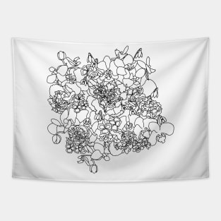 January Birth Month Flower Bouquet Drawing Tapestry