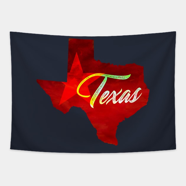 The State of Texas - Watercolor Tapestry by loudestkitten
