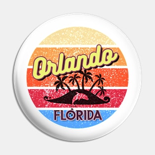 Orlando Florida Retro Vintage Sunset Pin