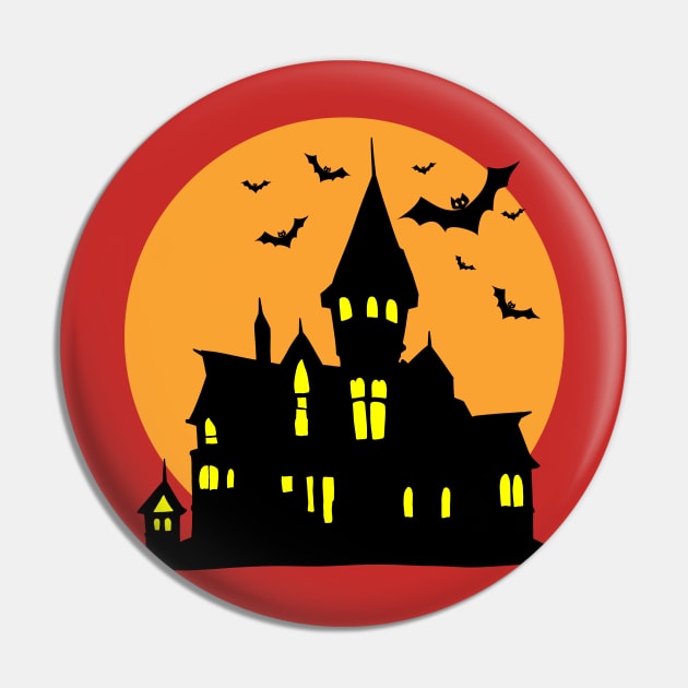 Scary Haunted House Pin by ShopBuzz