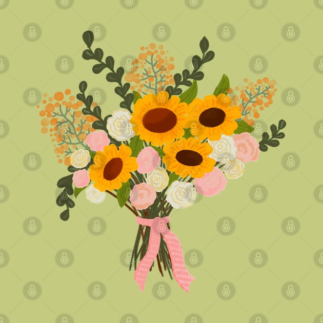 Summer wildflowers bouquet by Floflo art