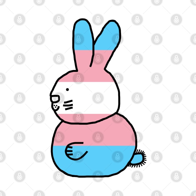 Transgender Pride Flag Bunny Rabbit by ellenhenryart