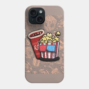 3D cinema popcorn movie night with friends Phone Case