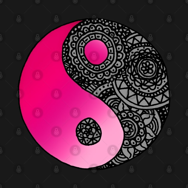 Pink Zen Mandala Yin Yang by julieerindesigns