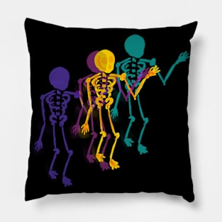 Colorful Skeletons Pillow