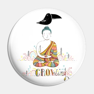 Buddha and Crow Pin