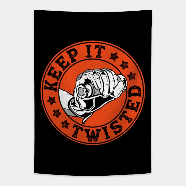 Keep It Twisted Funny Vintage Motorbike Speed Racing Biker Tapestry by DenverSlade