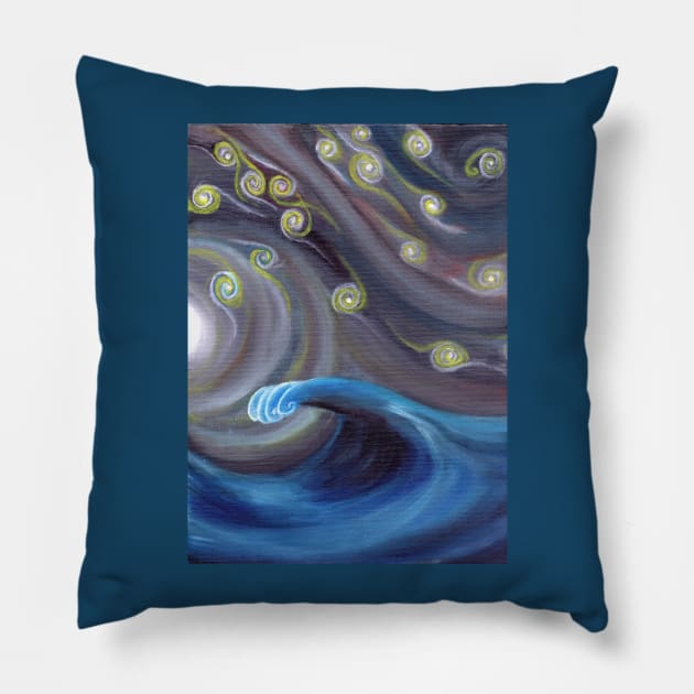 Swirling Sea Pillow by KronTheMad