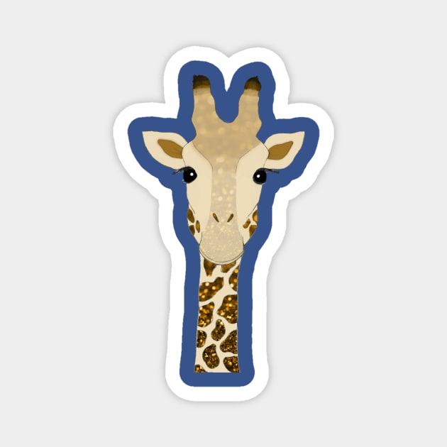 Golden Glitter Giraffe Magnet by tangerinetane