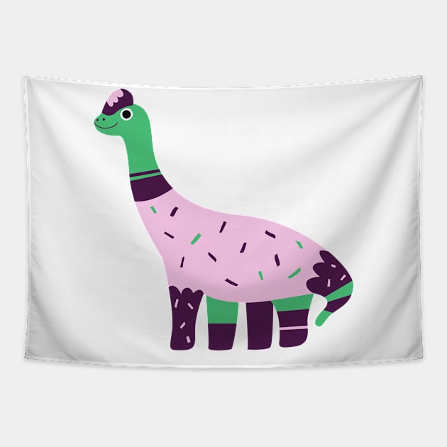 Cartoon Brachiosaurus Tapestry by FunnyMoonCosmic