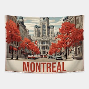 Montreal Canada Vintage Poster Tourism Tapestry