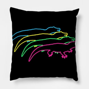 Alligator 80s Neon Pillow