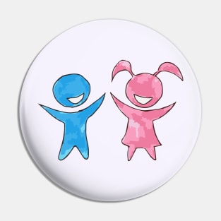 Blue Boy | Pink Girl Pin