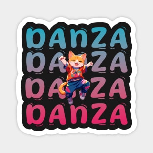 DANCE street cat illustration positive cute vibes. Magnet