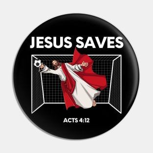 Jesus saves! funny meme white text Pin