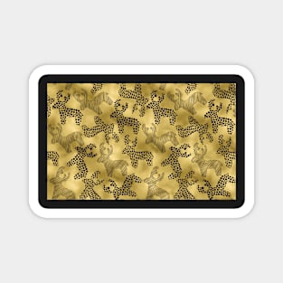 Reindeer on Gold Shimmer Background Magnet