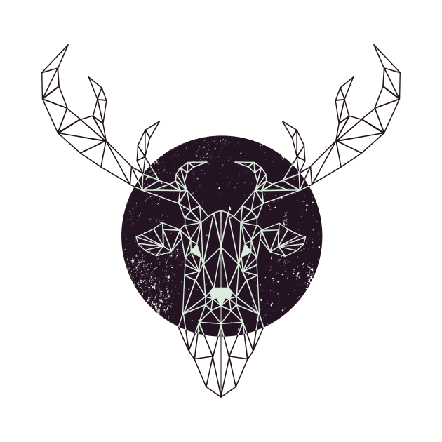 Geometric Deer (Dark Version) by Altambo