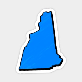 Bright Blue New Hampshire Outline Magnet