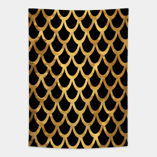 MERMAID Scales Gold And Black Tapestry