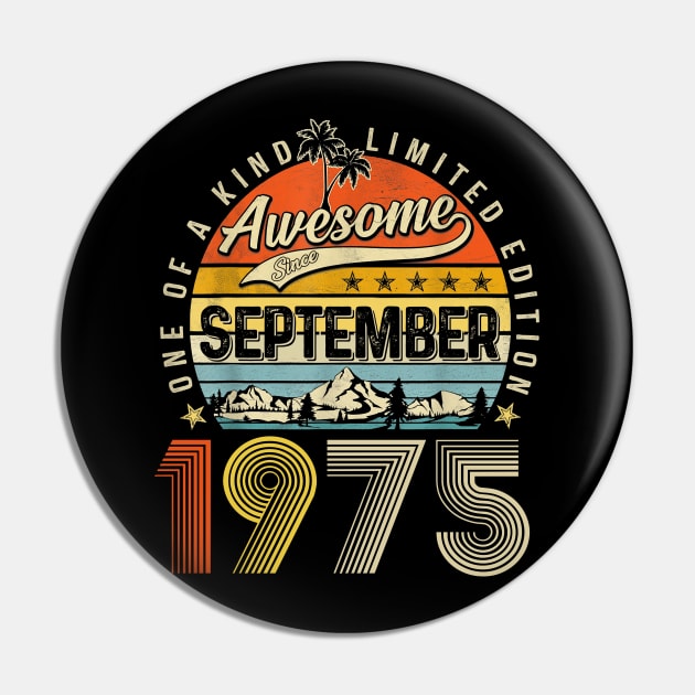 Awesome Since September 1975 Vintage 48th Birthday Pin by Tagliarini Kristi