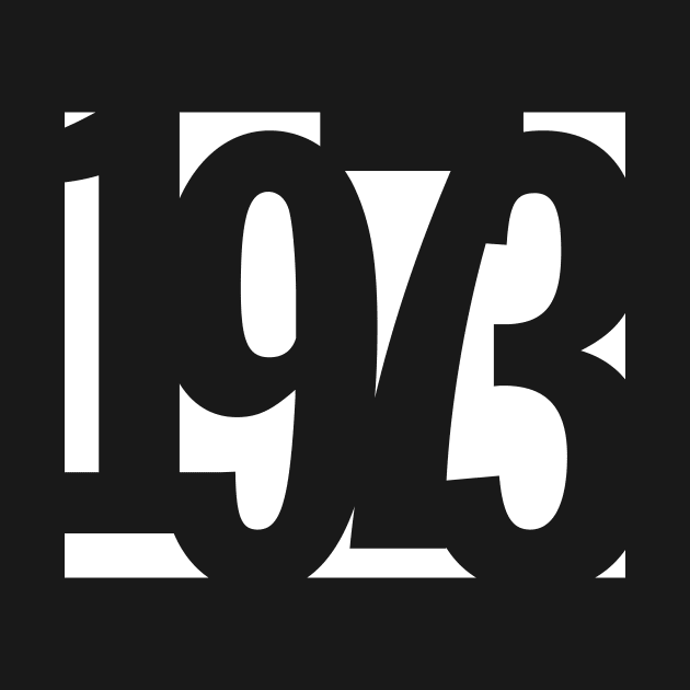 1973 Funky Overlapping Reverse Numbers for Dark Backgrounds by MotiviTees