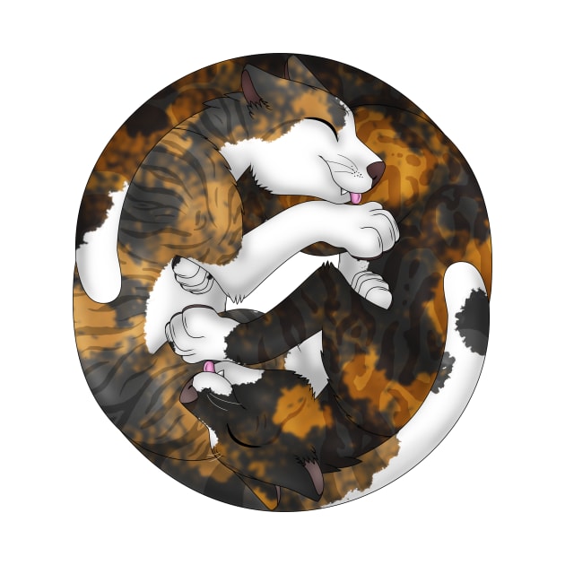 Yin-Yang Cats: Tortie-Tabby by spyroid101