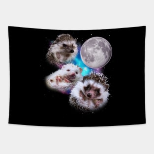 Three Hedgehogs Howl at the Moon Tapestry