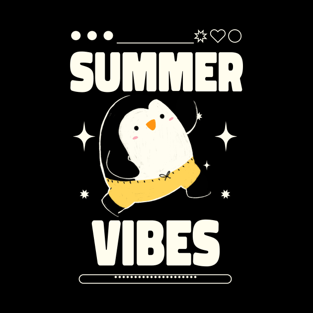 Summer Vibes Cute Penguin by Mrkedi