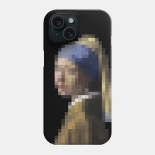 Vermeer Girl with a Pearl Earring - Pixel Art Phone Case