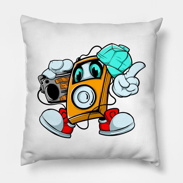 Music player illustration Pillow by Mako Design 