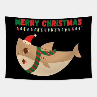 Merry Christmas shark Tapestry