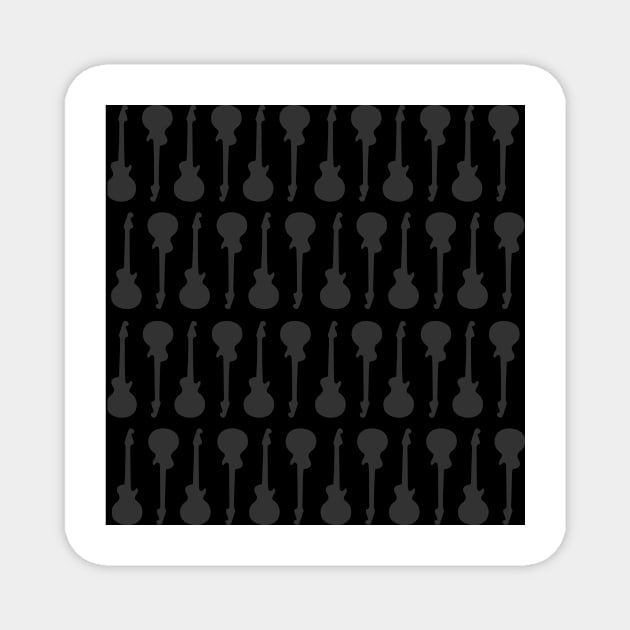 Guitar Pattern 2 Black Magnet by XOOXOO