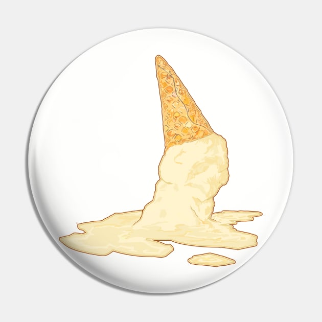 Melting Vanilla Ice Cream Cone Pin by saitken