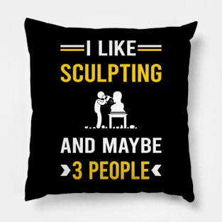 3 People Sculpting Sculptor Sculpture Pillow