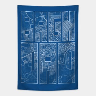 Baghdad, Iraq City Map Typography - Blueprint Tapestry