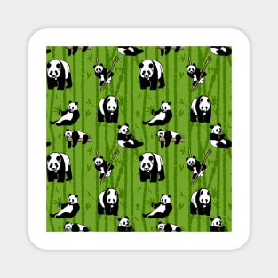 Giant Panda pattern on green Magnet