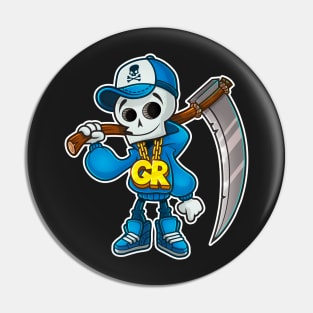 Little Grim Reaper Halloween outline Pin