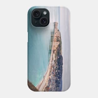 Etretat village panoramic view Phone Case